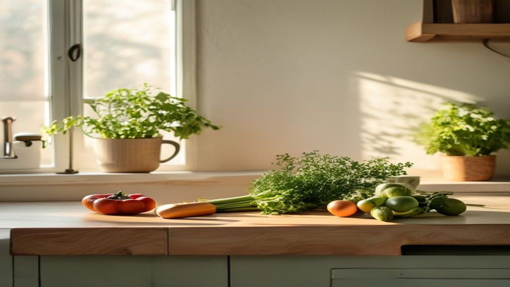 Varierade färgglada rätter på ett bord